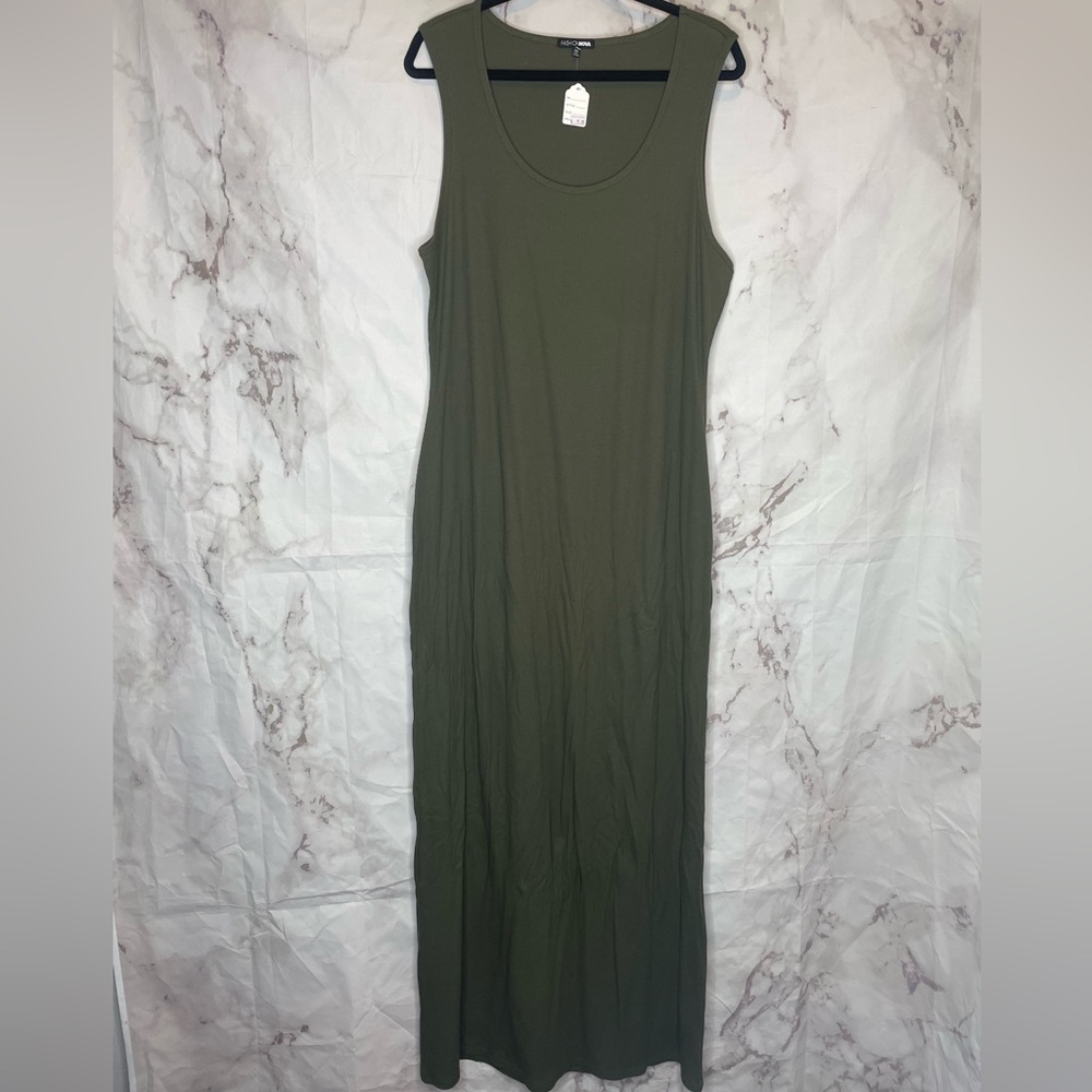 Olive green tank dress